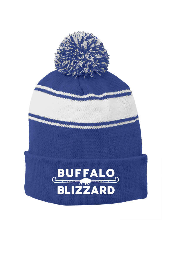 Sport tek stripe pom pom beanie on sale